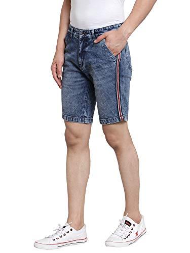 ben martin men's regular fit side stripe stretchable blue_wrn denim shorts size 38