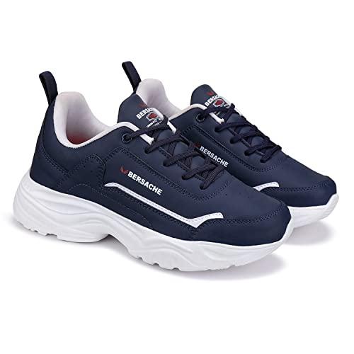 bersache lightweight casual ​ shoes sole comfortable sneaker, running, walking, gym, training, trekking and hiking shoes for men (blue)