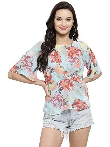 sera women's floral regular fit top (la2747_blue large)