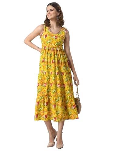 the comfort yellow sleeveless gown for women