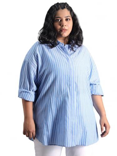 high star women's solid classic fit shirt (hswshs23010p_bl_blue