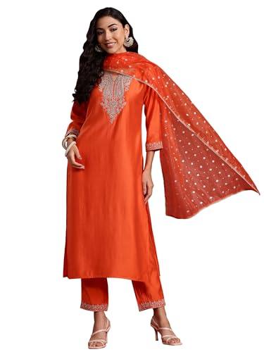 indo era women's embroidered viscose straight kurta & pant with dupatta set (iepnd7839_large)