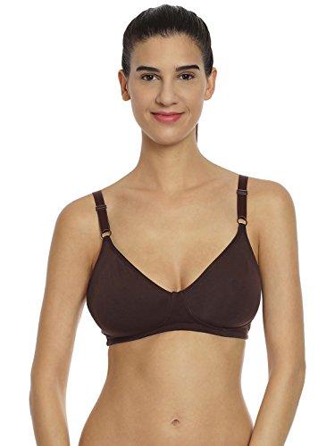 soie women's cotton non padded non wired encircle bra coffee