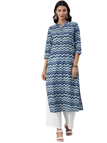 varanga women's cotton regular kurta set (nv_kkur112123_blue