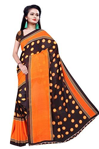 sidhidata textile women's printed georgette saree with unstitched blouse piece(multicolour)