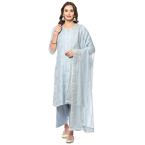 biba women embroidery straight salwar kurta dupatta(skdassorted8421_powder blue_36)