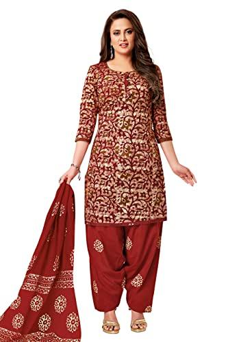 miraan cotton printed readymade salwar suit for women (miraansanbat501xxxl_maroon_xxx-large)