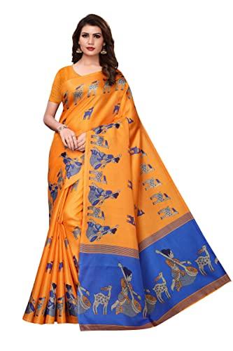 yashika women art silk saree(sdpl-maithali_orange_free size)