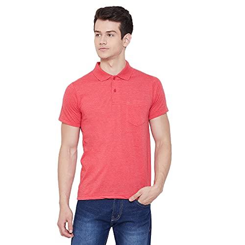 camey mens half sleeve plain polo tshirt (dark pink)