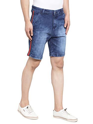 ben martin men's regular fit side stripe stretchable blue_rg denim shorts size 28