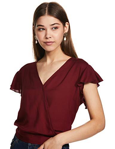 sera women's plain regular fit shirt (la2753_maroon m)