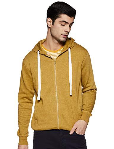 amazon brand - symbol men's cotton blend hooded sweatshirt (aw18mnssw04_ecru olive_m)