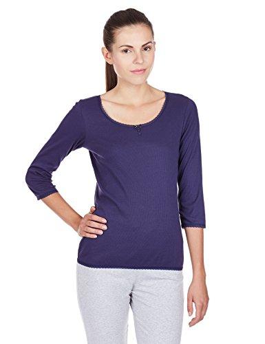 jockey women's cotton ribbed sleep top (1325-0105-cnavy_s)