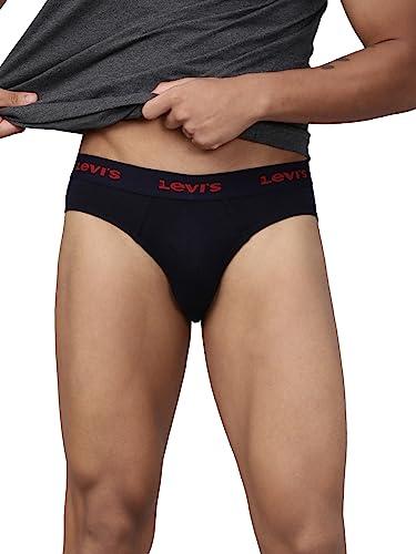 levi's men's cotton 100 ca regular fit solid brief (pack of 1) (#009-brief-navy-p1_navy_l)