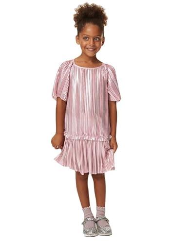 marks and spencer girl's polyester fit and flare above the knee dress (t773281spink_pink