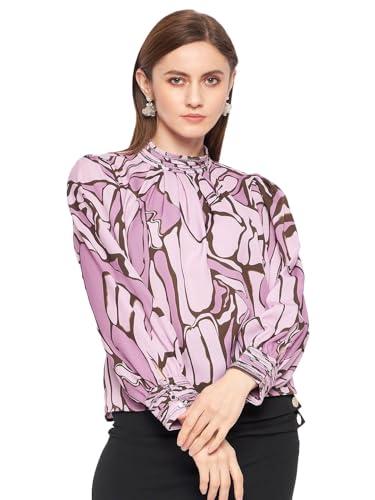 madame solid full sleeve mauve top for women