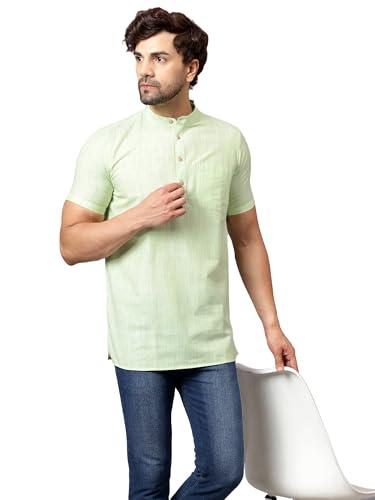 latest chikan men's cotton regular kurta (-01-lc10-46_light green_46)