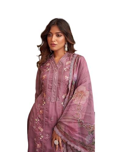 indo era women's pink embroidered straight kurta pant with dupatta set (ieout7434_xx-large)