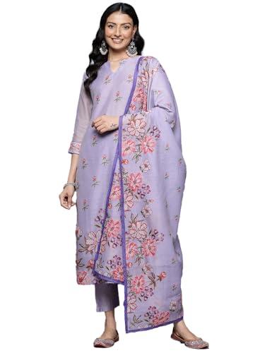 varanga women's chanderi kurta set (vskd32533_lavender