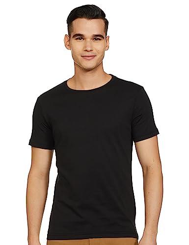 amazon brand - symbol men's cotton t shirt | round neck | half sleeve | plain - regular fit (available in plus size) (black 2_2xl)