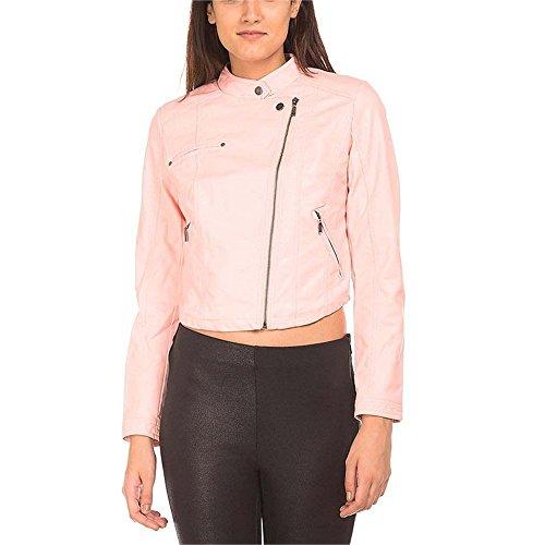 elle women's synthetic jacket (eejk0175_pink_l)