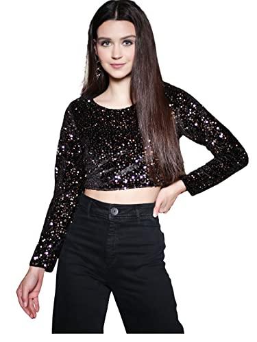 sera women's regular fit partyshirt (la2952_blackgold medium)