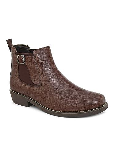 fentacia mens brown monk chelsea boots