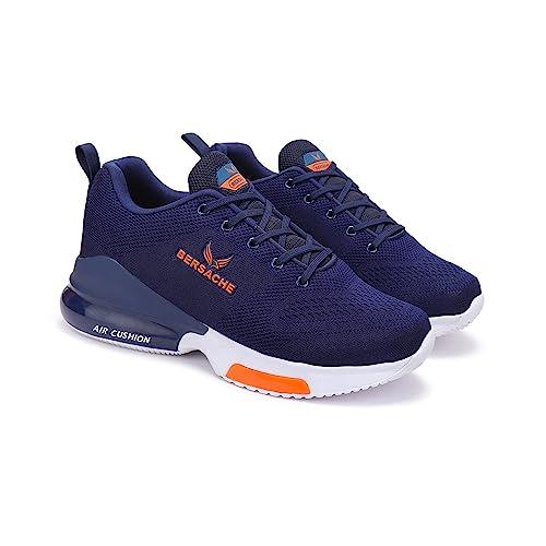 bersache lightweight sports shoes sole | comfortable outdoor, casual, walking, gym, training, trekking and hiking navy blue shoes for men