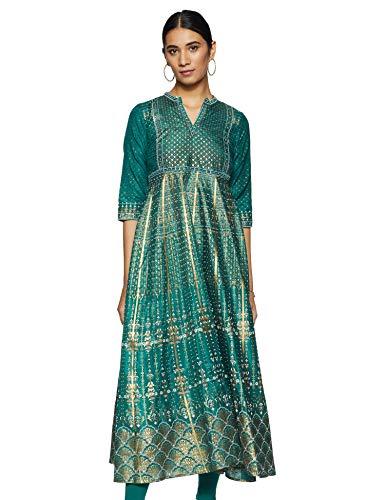 aurelia women's synthetic empire maxi dress (19aua10778-500626_green_l)