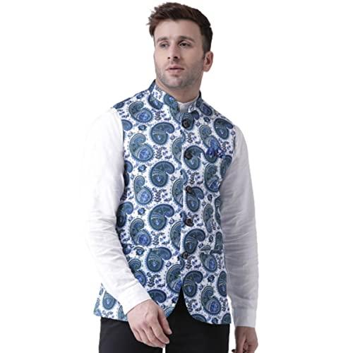 hangup men's ethnic wear nehru jacket multicoloured (70a_printed_nehru_42)