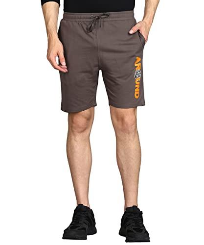 alan jones clothing solid casual men's shorts (grey_m)