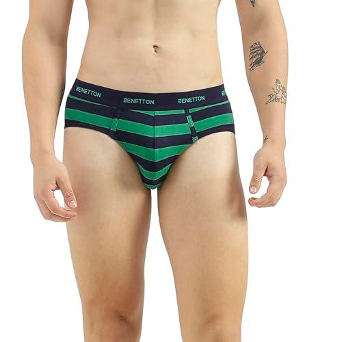 united colors of benetton striped regular fit pack of 3 briefs (size: l)-24p3solid010i901 multicolour