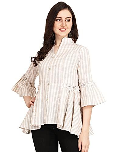 leriya fashion women's rayon sparkle lining tops shimmer glitter loose collor long butterfly sleeve party tunic dressy tops (large, cofee)