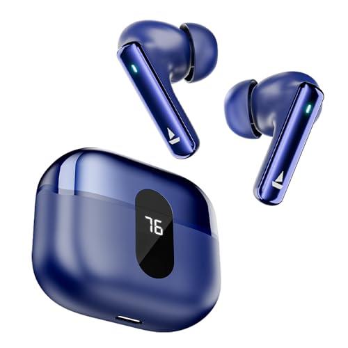 boat newly launched airdopes 121 pro plus tws in-ear earbuds w/ 100 hrs playtime, 4 mics with enx™, 50ms low-latency beast™ mode, asap™ charge, iwp™ tech, bt v5.3 & ipx5(blue)