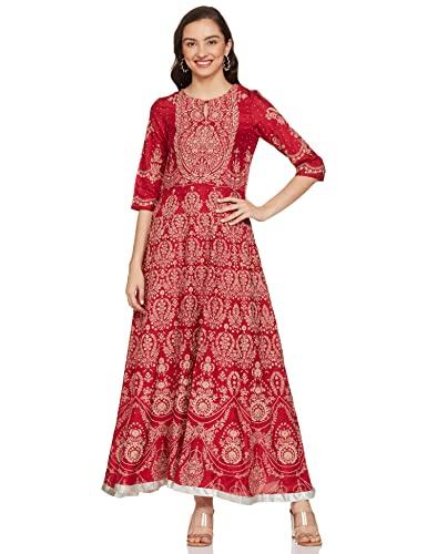 w for woman women's viscose maroon festive dress maxi (21auw14792-117253 8)