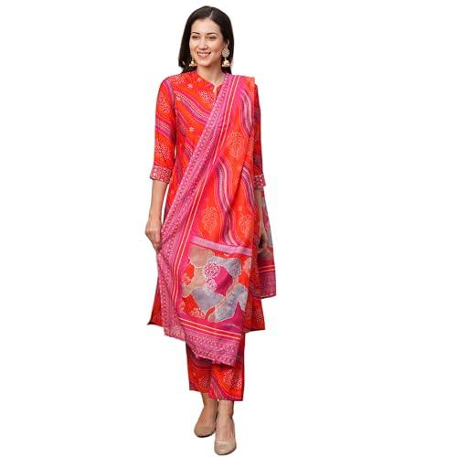 globus women kurta set (3641558004_orange_xl)