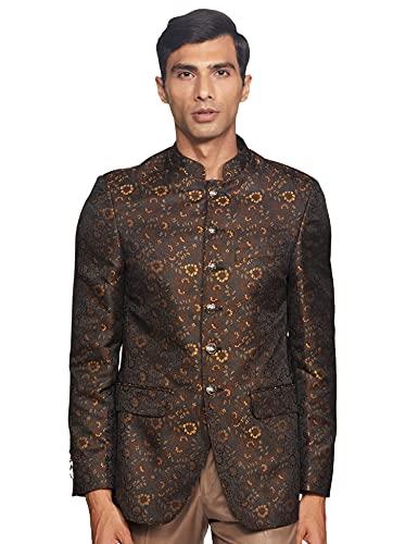 raymond men's full sleeve contemporary fit dark brown formal jacket (rpji04699-o8_96