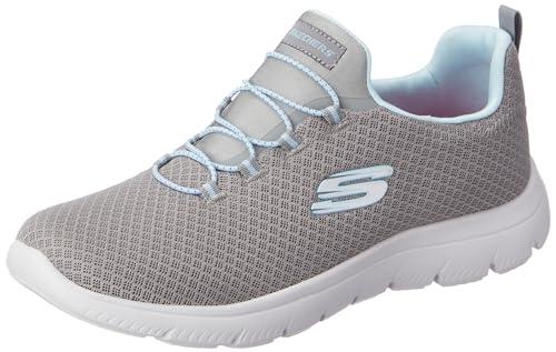 skechers womens summits - 896220id gray/light blue casual shoe - 6 uk (9 us) (896220id-gylb)