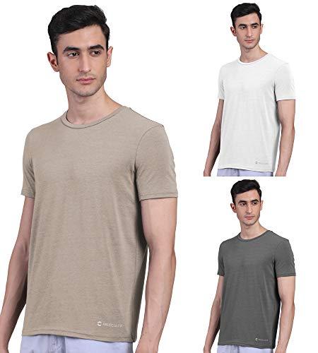 freecultr men's bamboo undershirt anti microbial anti odor breath tech super soft & comfort fit lounge wear and sleep wear t-shirt - size xl pack of 3-white,beach sand,charcoal