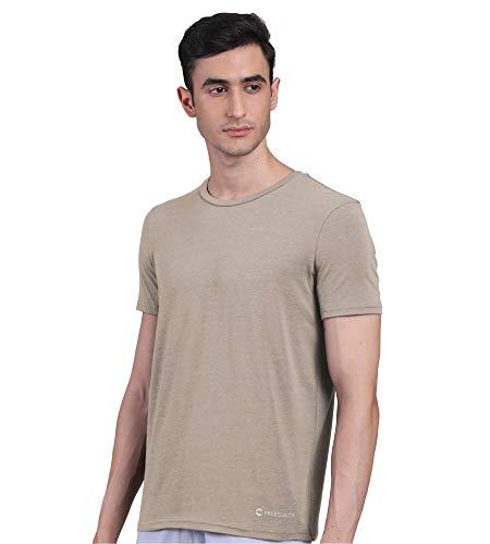 freecultr men's bamboo undershirt anti microbial anti odor breath tech super soft & comfort fit lounge wear and sleep wear t-shirt - size xl pack of 1-beach sand