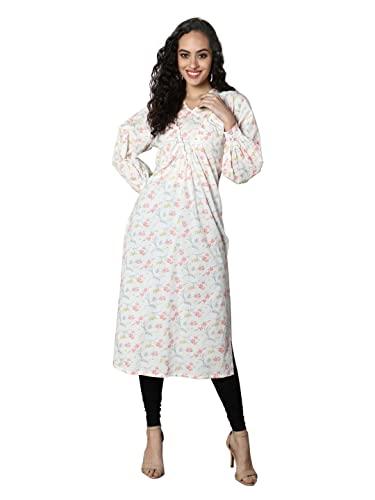 see designs white floral print women's kurta_sd1638xs