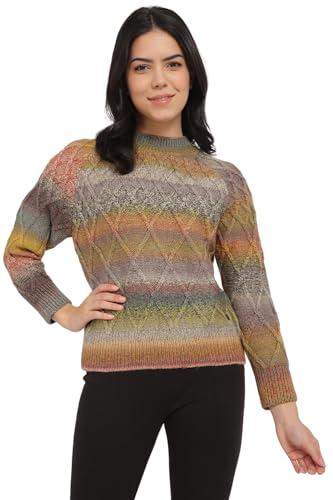 allen solly women's acrylic classic pullover sweater (ahswcrghn85761_multi multicolour