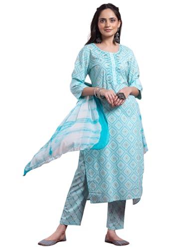 indya women's cotton kurta sets (icd00825_green_xl)