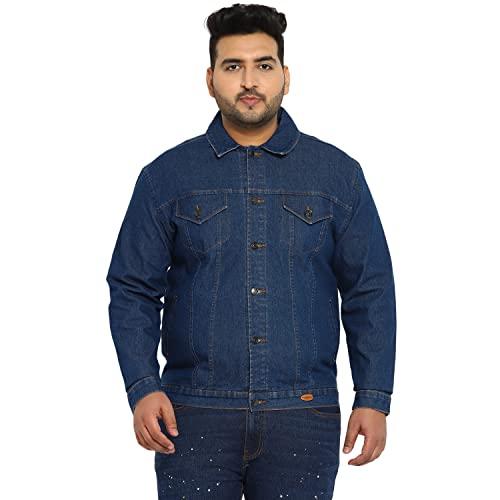 urbano plus men's blue regular fit washed full sleeve denim jacket (plusjaktp-denim-mblue-4xl)