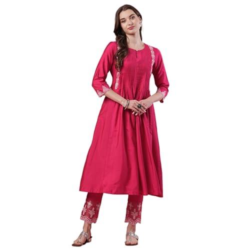 globus women kurta set (3641126003_pink_l)