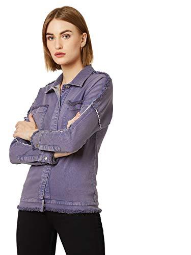 miss chase women's purple denim bomber jacket(mcaw19den05-79-219-02,lilac,x-small)