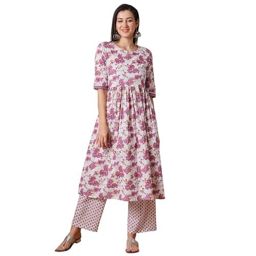 globus women kurta set (gs564747_off-white_l)