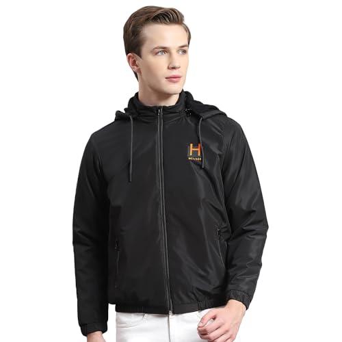 monte carlo mens black solid full sleeve hooded neck casual jacket (223061872-1-40)