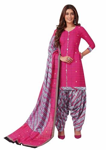 miraan cotton printed readymade salwar suit for women(bandcolor807xxl, xxl, pink)