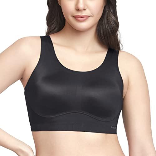 amante support scoop neck cami bra - removable pads, black